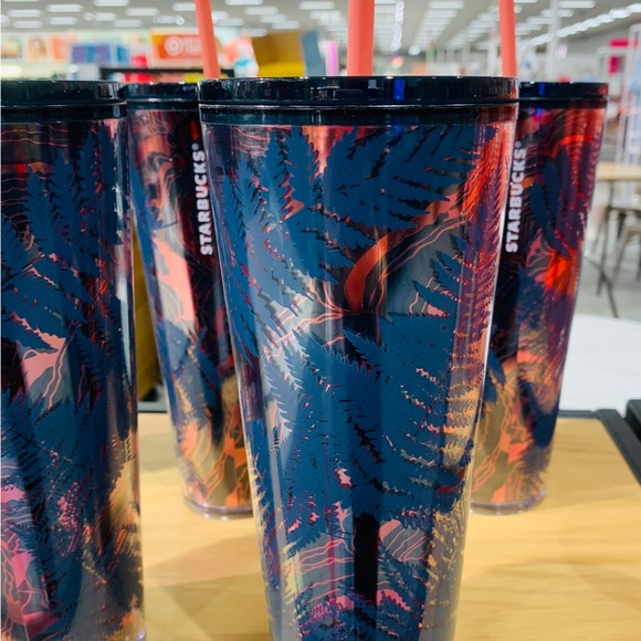 Starbucks Ocean Woodland Fern Tumbler Cold Cup 24oz New Fall 2022 Rose Gold Foil - Picture 6 of 16